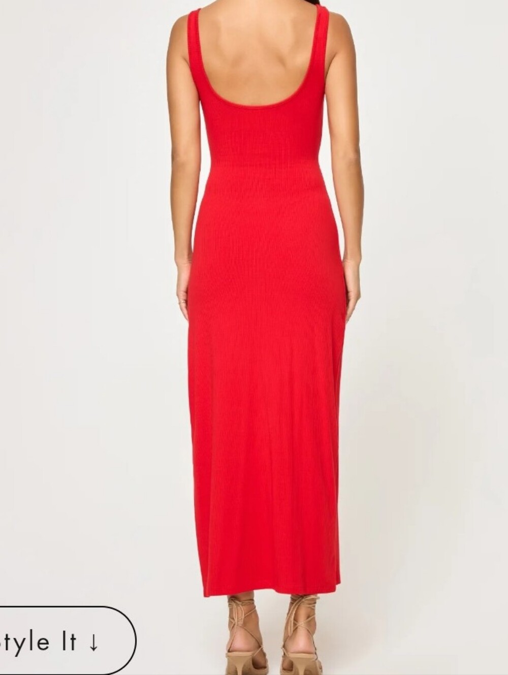 L*Space Camille Ribbed Cutout Maxi Dress Flame Red Size Large - Picture 11 of 17